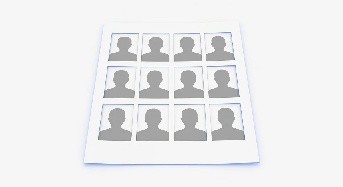 Passport photo print sheet